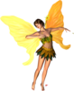 Fantasy Fairy Standing Yellow Wings Facing Right Image